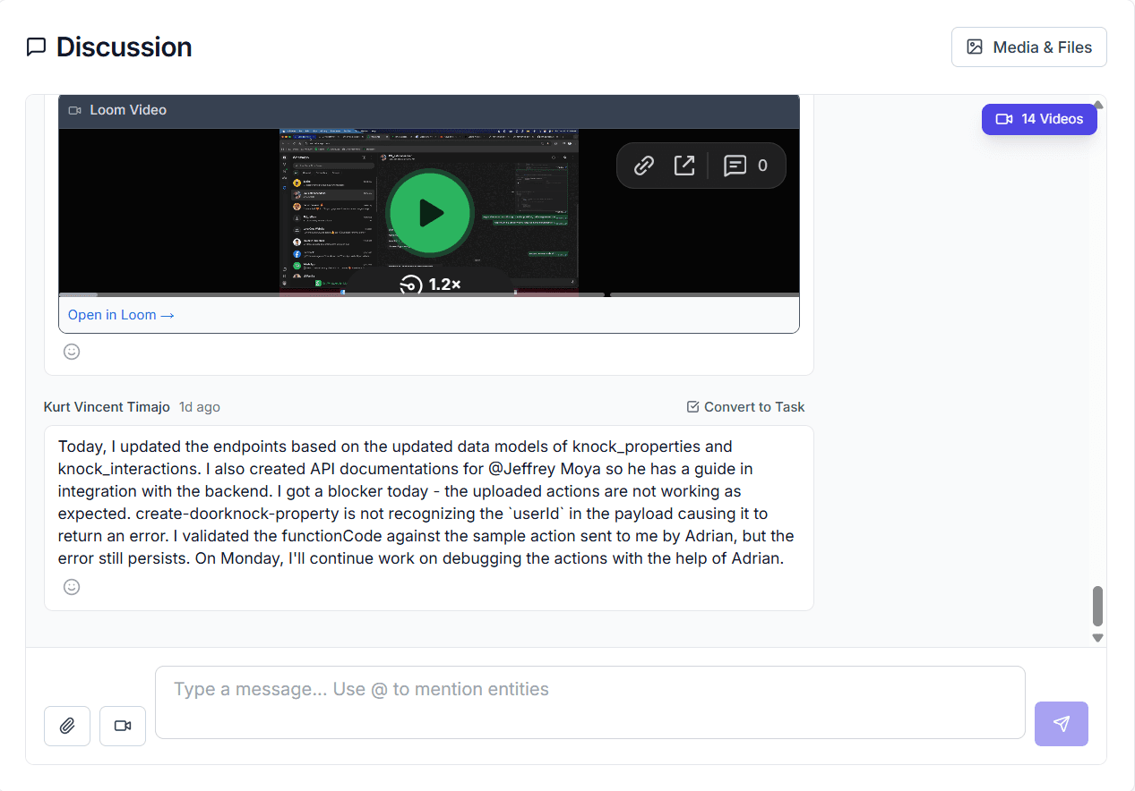 Entity-bound discussions