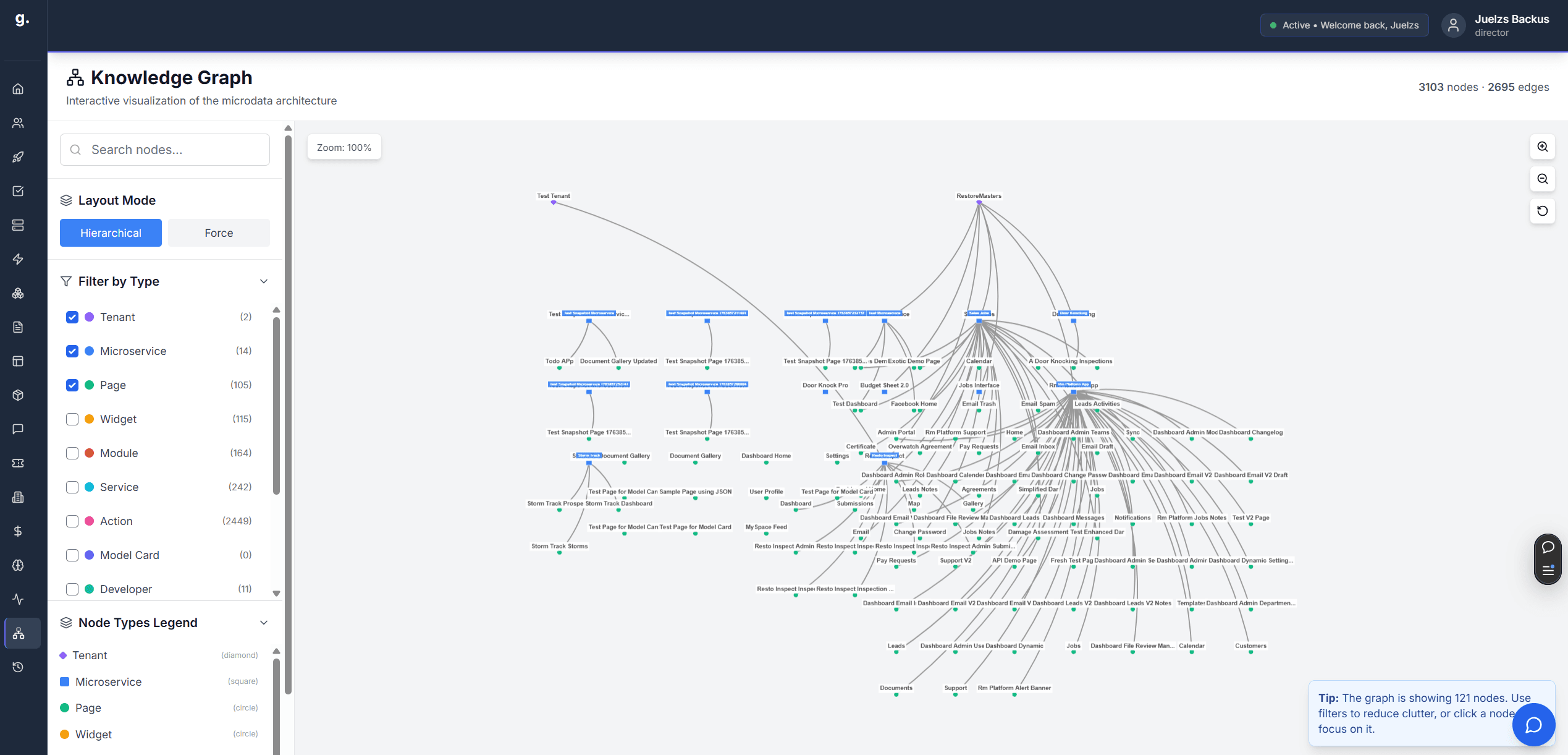 Knowledge Graph - Interactive entity visualization